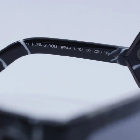 🕶️ New Philipp Plein SPP092M Z21G Sunglasses - Marbled Black Frame, Grey Lenses